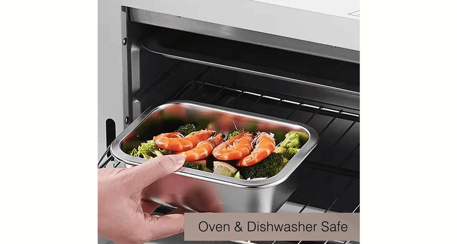 Stainless steel food container is easy to clean.