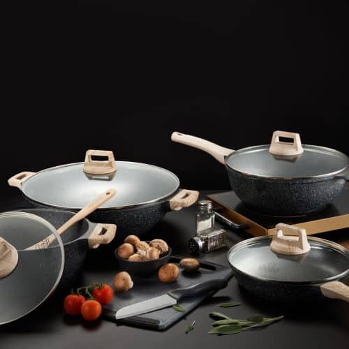 One of the reasons to use iGOZO granite cookware is because of its modern design.